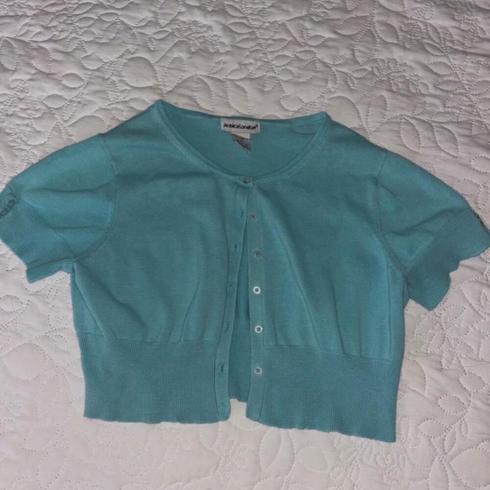 Jessica London Women's Blue and Green Cardigan